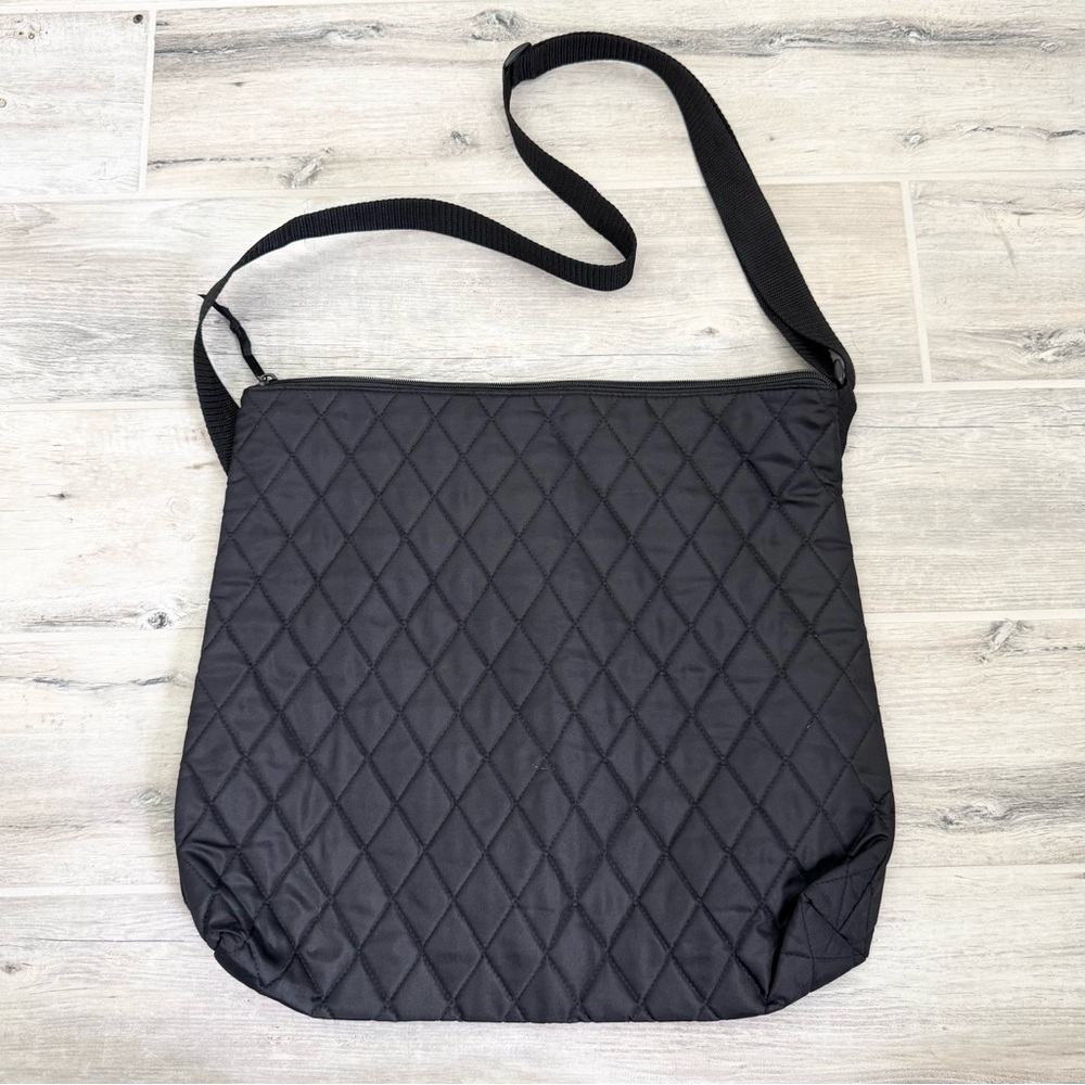 Black Quilted XL Crossbody Shoulder Bag